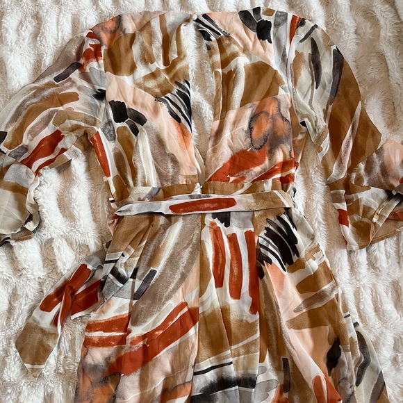 Fashion Nova Stay Beautiful Flowy Romper - Rust/combo - Picture 7 of 7